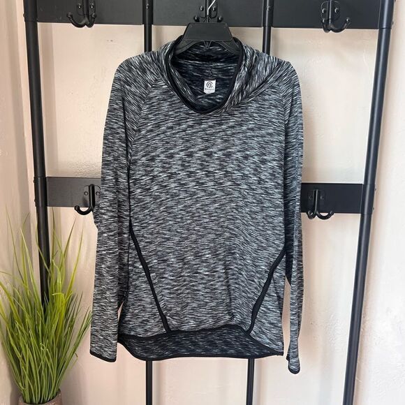 Champion fleece cowl neck pullover black thumb holes size large - Picture 2 of 15